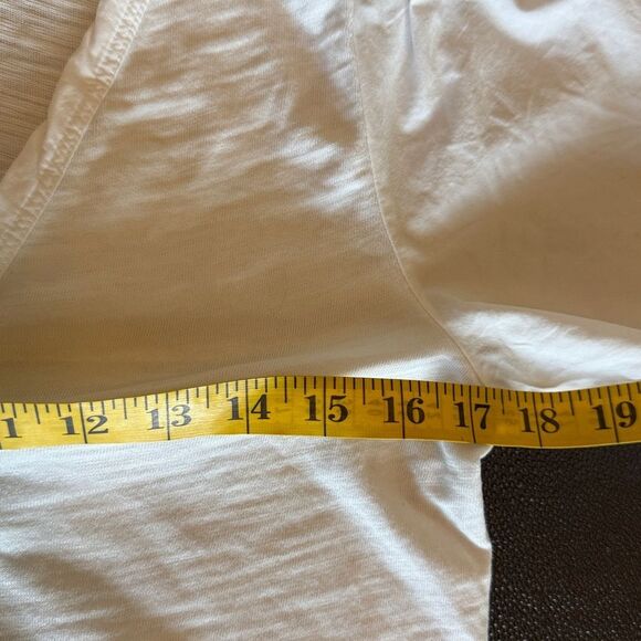 Nation Ltd White V-Neck Puff Sleeve mixed media Top size small - Picture 6 of 7